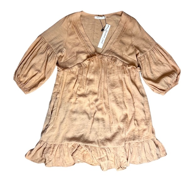 Mustard Seed flowy baloon sleeve dress ruffles boho size S - Picture 7 of 8